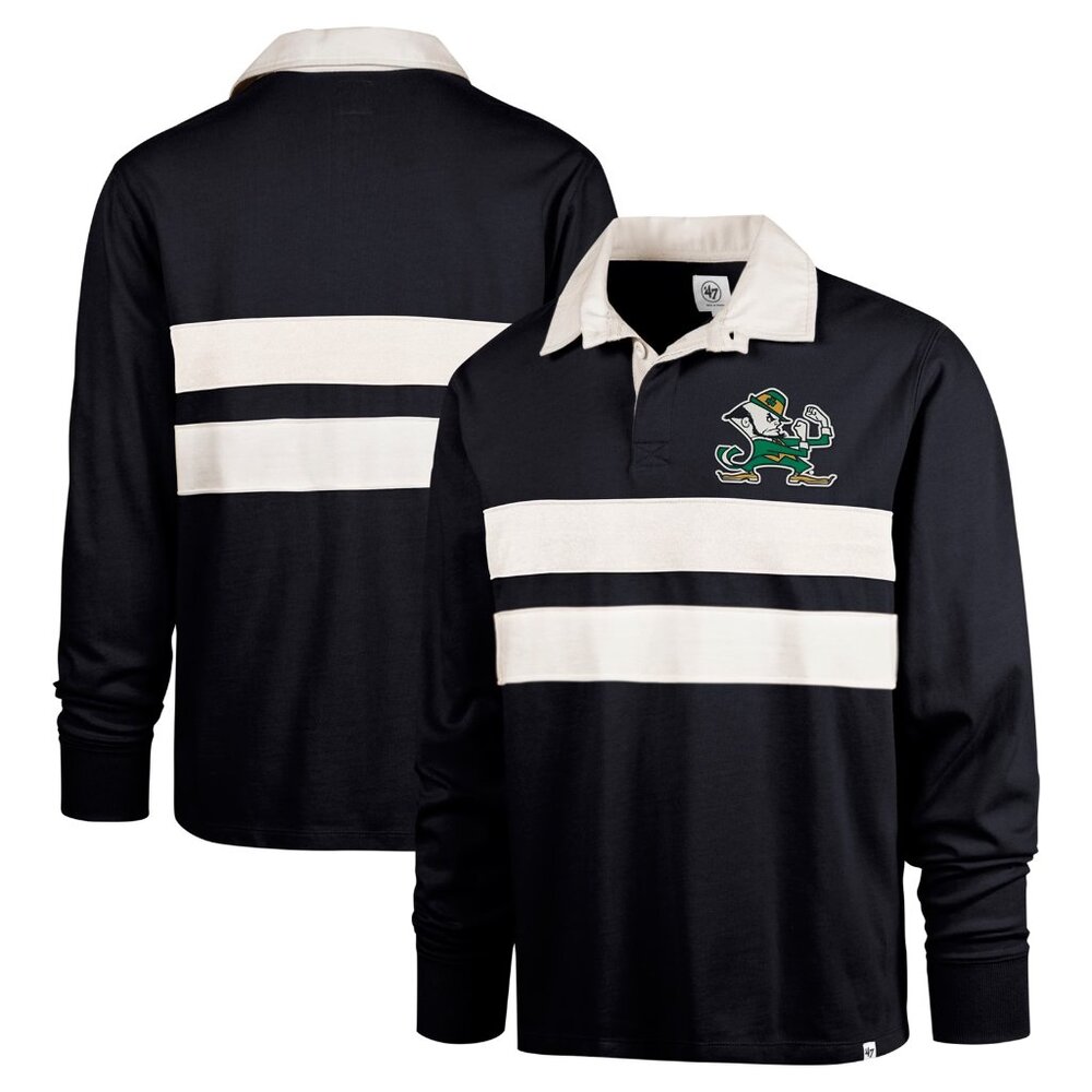 '47 Navy Notre Dame Fighting Irish Clubhouse Knox Thames Long Sleeve Rugby Polo